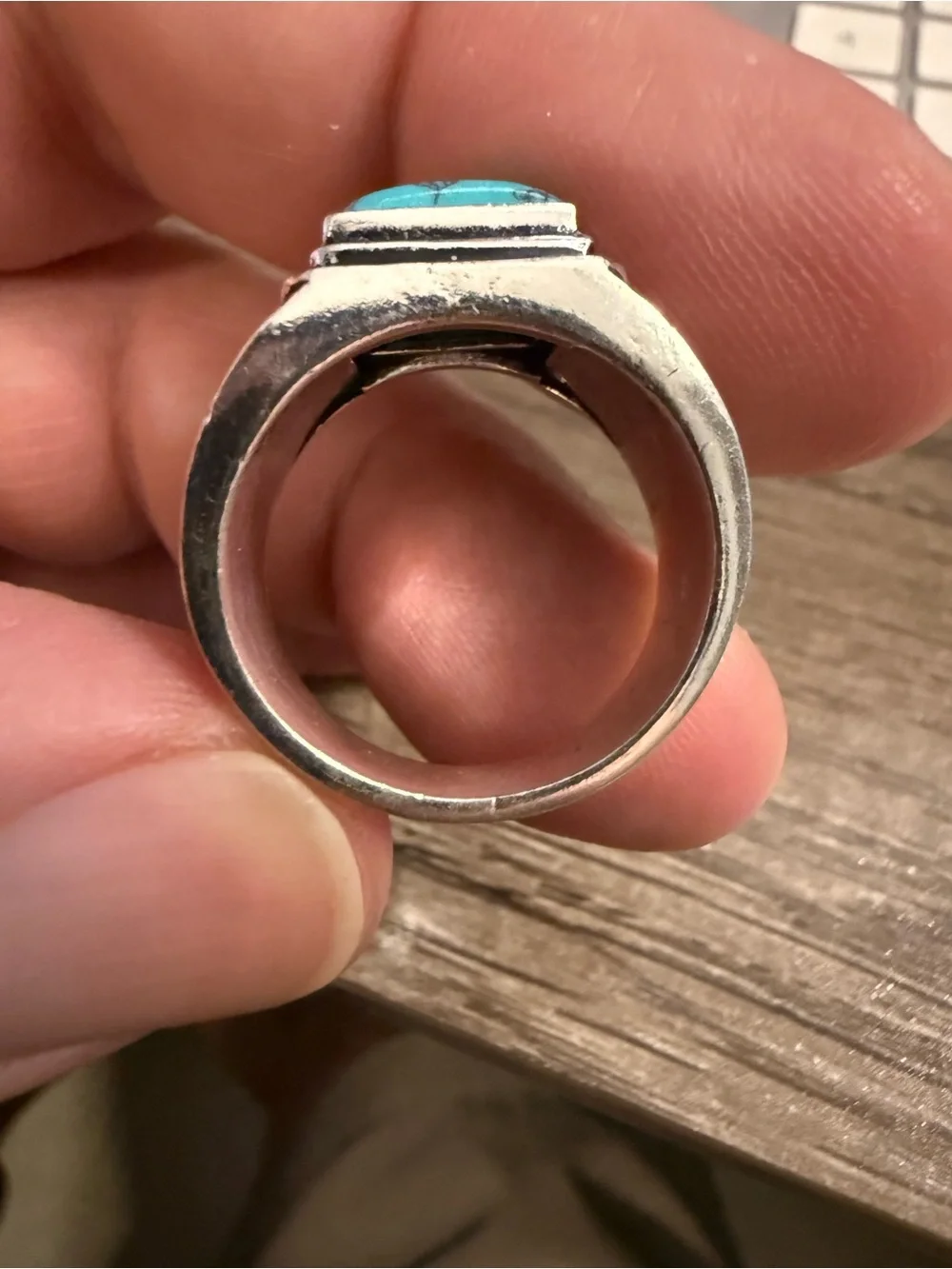 Sterling Silver Turquoise Square Statement Ring
